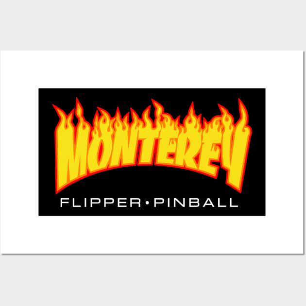 Monterey Flipper Pinball on Fire Wall Art by DRI374